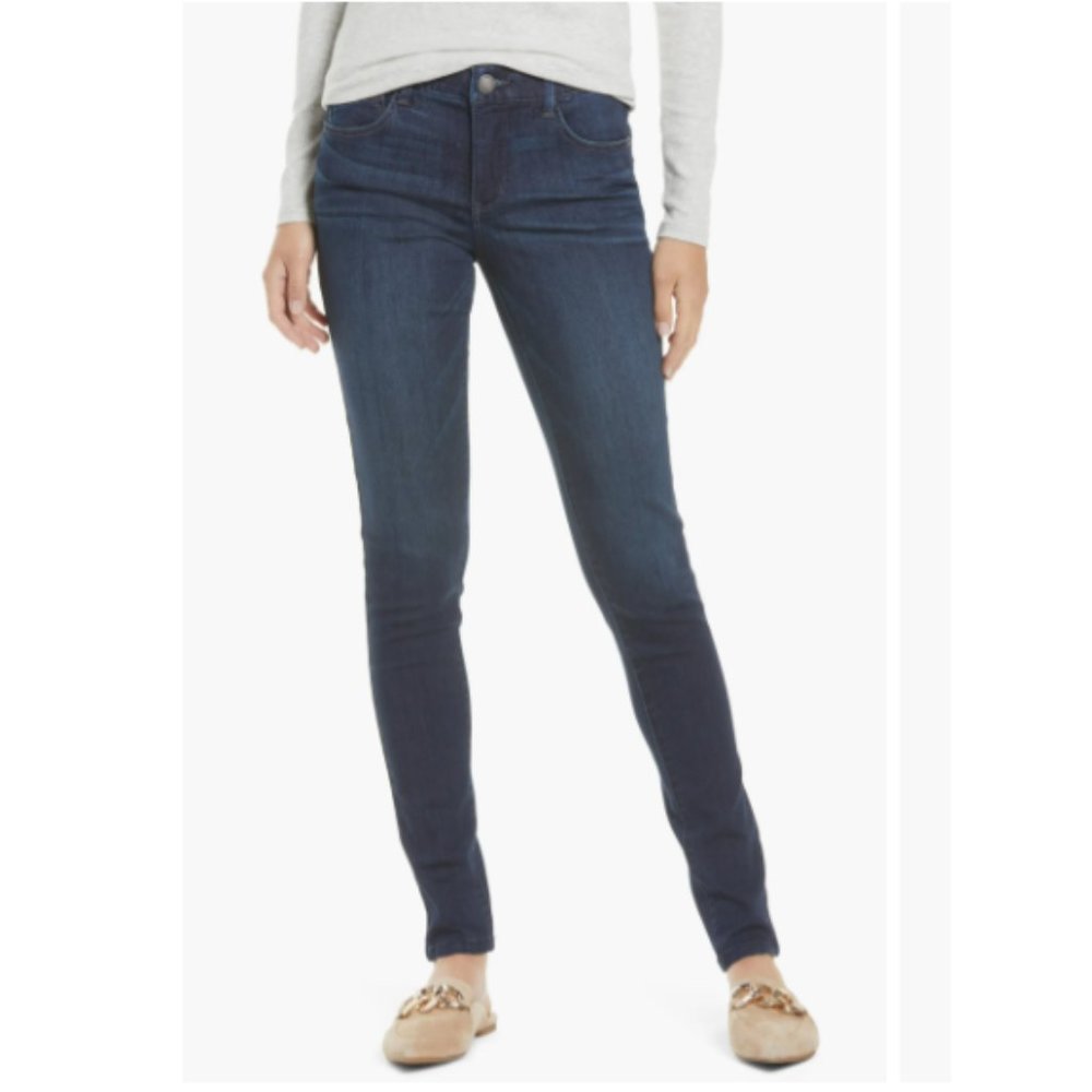 Wit & Wisdom 'Ab'Solution Skinny Jeans with Ankle Zip in Dark Navy
